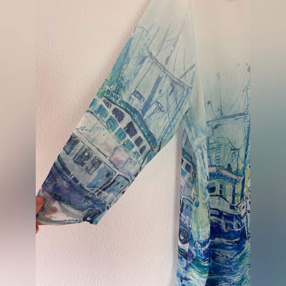 Leoma Lovegrove Sailboat Tunic Sheer L - Picture 2 of 5